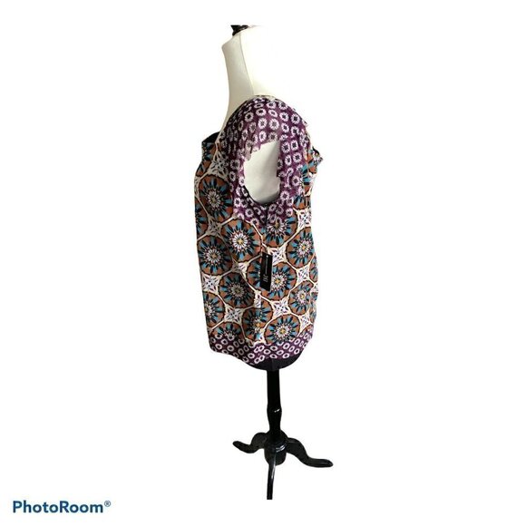 Women’s Medium INC International Concepts Brown & Purple Tank Top Blouse - Picture 4 of 6